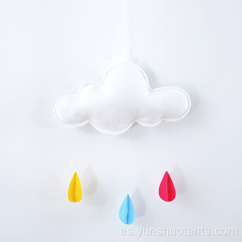Adornos de jardín de infantes para la habitación de nubes y gotas de lluvia.